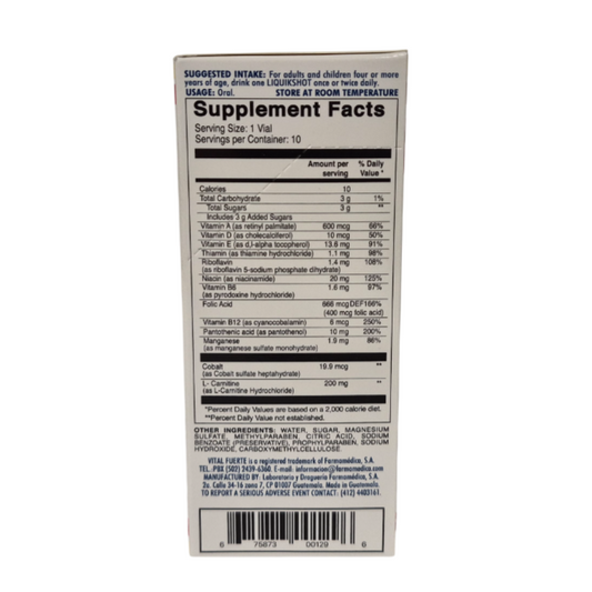 Vital Fuerte LiquikShot - 10 Bebibles